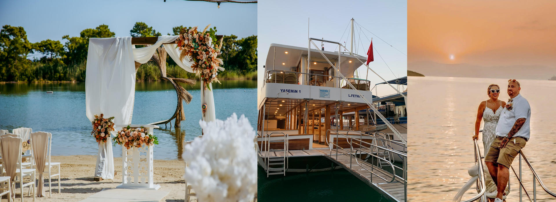 BEACH WEDDING AND YACHT RECEPTION