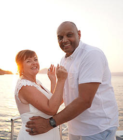 Vincent and Kerry Harris 26th August 2024 Beach Wedding Yacht Reception