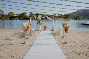 BOHO PAMPAS GRASS WEDDING ARCH WITH AISLE ARRANGEMENTS